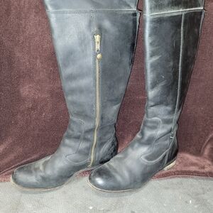 Indigo Black Over the Knee Boots with Classic Design